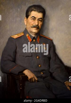 Joseph Stalin1947-1948 ( Révolution russe 1917 - 1945 ) Lénine Staline propagande russe - publicité Russie URSS Banque D'Images