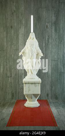 statue de mary sur tapis rouge illustration 3d Banque D'Images