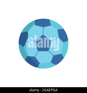 ballon bleu football avec motif vectoriel plat. . Pictogramme bleu simple plat sur fond blanc. Symbole d'illustration avec ombre Illustration de Vecteur