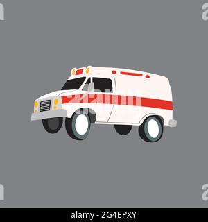 voiture d'ambulance dans l'illustration vectorielle plate Illustration de Vecteur