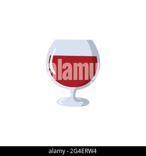 Icône en verre de vin, design moderne minimaliste plat, illustration vectorielle Illustration de Vecteur