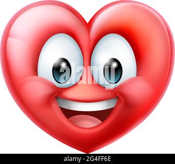 Personnage de mascotte Happy Cartoon de Heart Emoticon Illustration de Vecteur