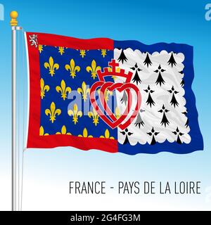 Drapeau régional pays de la Loire, France, Union européenne, illustration vectorielle Illustration de Vecteur