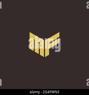 Logo Letter modèle initial de logos Designs avec fond doré et noir, Vector Icon Modern Illustration de Vecteur