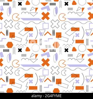 Éléments tendance memphis Seamless Pattern Vector d Illustration de Vecteur