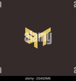 Logo Letter modèle initial de logos Designs avec fond doré et noir, Vector Icon Modern Illustration de Vecteur