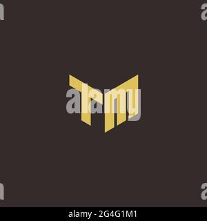 Logo Letter modèle initial de logos Designs avec fond doré et noir, Vector Icon Modern Illustration de Vecteur