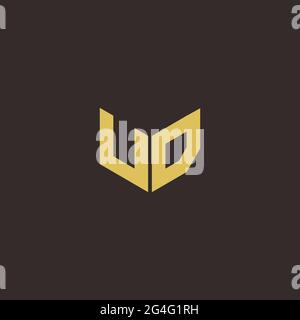 Logo Letter modèle initial de logos Designs avec fond doré et noir, Vector Icon Modern Illustration de Vecteur