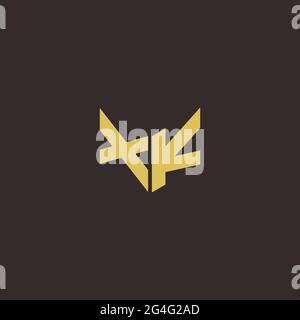 Logo Letter modèle initial de logos Designs avec fond doré et noir, Vector Icon Modern Illustration de Vecteur