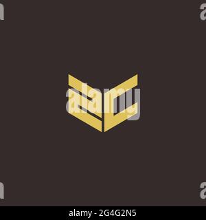 Logo Letter modèle initial de logos Designs avec fond doré et noir, Vector Icon Modern Illustration de Vecteur