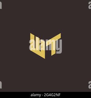 Logo Letter modèle initial de logos Designs avec fond doré et noir, Vector Icon Modern Illustration de Vecteur