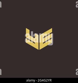 Logo Letter modèle initial de logos Designs avec fond doré et noir, Vector Icon Modern Illustration de Vecteur