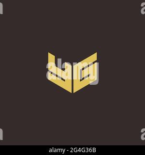 Logo Letter modèle initial de logos Designs avec fond doré et noir, Vector Icon Modern Illustration de Vecteur