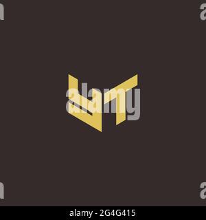 Logo Letter modèle initial de logos Designs avec fond doré et noir, Vector Icon Modern Illustration de Vecteur