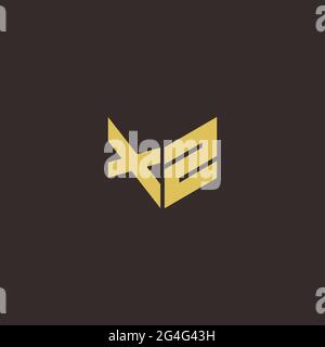 Logo Letter modèle initial de logos Designs avec fond doré et noir, Vector Icon Modern Illustration de Vecteur