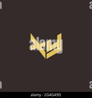 Logo Letter modèle initial de logos Designs avec fond doré et noir, Vector Icon Modern Illustration de Vecteur