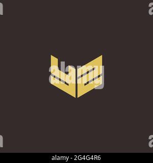 Logo Letter modèle initial de logos Designs avec fond doré et noir, Vector Icon Modern Illustration de Vecteur