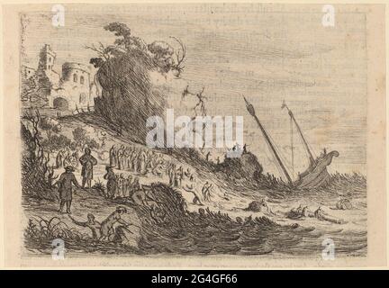 Saint Paul naufragé sur l'île de Malte, 1634. Banque D'Images
