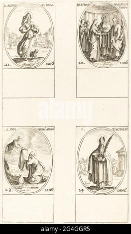 Saint-Agnes; le mariage de la Vierge; Saint-Ildefonsus; Saint-Timothée. Banque D'Images