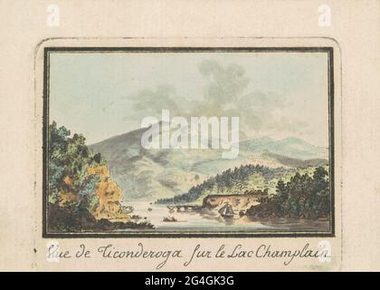 Vue de Ticonderoga depuis le lac Champlain, 1794-1796. Banque D'Images