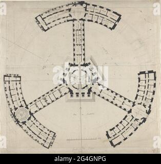 Plan de terrain pour une Académie des Beaux-Arts, 1750/1790. Banque D'Images