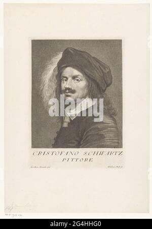 Portrait de l'artiste Michael Sweerts; Cristofano Schwartz; portraits d'artistes. . Banque D'Images