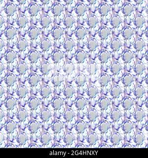 illustration géométrique ornementale répétition sans couture illustration d'un motif géométrique abstrait sans couture avec courbes bleues Banque D'Images