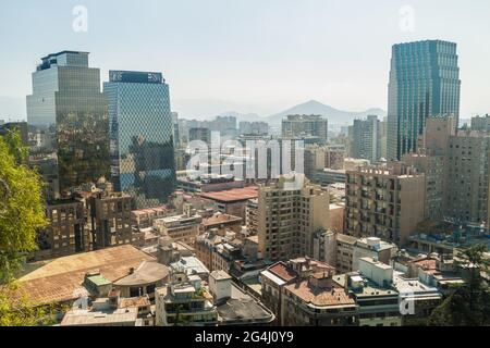 Vue aérienne de Santiago, Chili Banque D'Images