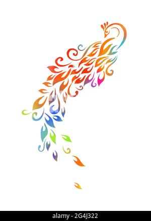 Un oiseau multicolore. peacock. Illustration vectorielle Illustration de Vecteur