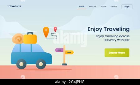 profitez de la campagne de voyage pour le site web accueil page d'accueil vecteur de modèle de page d'arrivée Banque D'Images