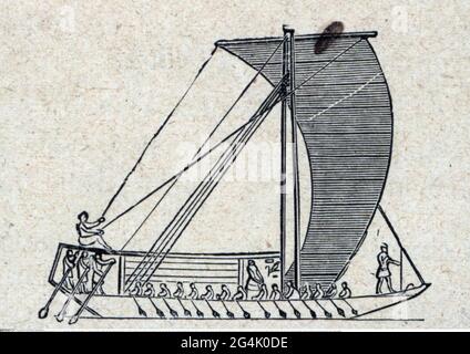 Transport / transport, navigation, voiliers, voilier babylonien, vers 1700 av. J.-C., LES DROITS D'AUTEUR DE L'ARTISTE NE DOIVENT PAS ÊTRE EFFACÉS Banque D'Images