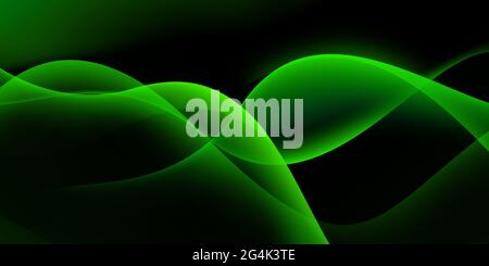 Vert Dark Abstract formes arrière-plan avec lignes modernes brillantes. Arrière-plan élégant aux formes noires et vertes Banque D'Images