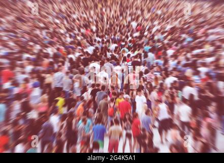 Troubles de foule de spectateurs sur un stade à un concert live Banque D'Images