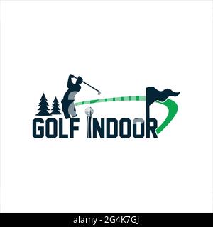 logo d'intérieur de golf inspiré du design exclusif Illustration de Vecteur