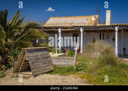 Pêche de Vicenç sur l'île de Buda dans le delta de l'Èbre (Tarragone, Catalogne, Espagne) ESP: Pesquería d'en Vicenç, en la isla de Buda del Delta del Ebro Banque D'Images