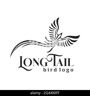 inspiration exclusive pour le logo oiseau à queue longue Illustration de Vecteur