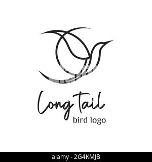 inspiration exclusive pour le logo oiseau à queue longue Illustration de Vecteur