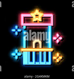 illustration de l'icône de néon du point de contrôle d'attraction Illustration de Vecteur