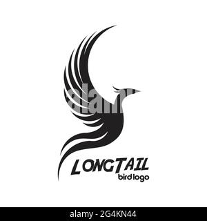 inspiration exclusive pour le logo oiseau à queue longue Illustration de Vecteur