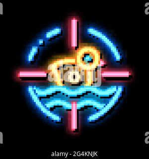 illustration de l'icône en forme de néon de tir de canard en peluche Illustration de Vecteur