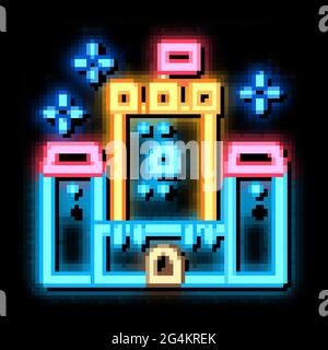 illustration de l'icône représentant un château de princesse au néon Illustration de Vecteur