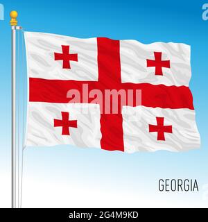 Drapeau national officiel de la Géorgie, pays européen, illustration vectorielle Illustration de Vecteur