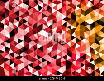 Fond poly bas de couleur rouge rose orange jaune Illustration de Vecteur