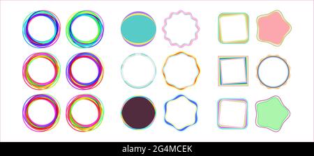 Plusieurs cadres colorés stylisés en tant qu'éléments graphiques Illustration de Vecteur