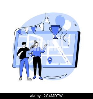 Illustration vectorielle de concept abstrait de quête urbaine interactive. Illustration de Vecteur