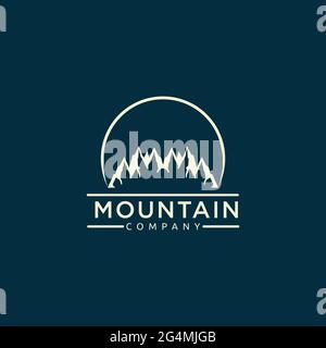 Simple Modern Mountain Landscape logo Design Vector Illustration de Vecteur