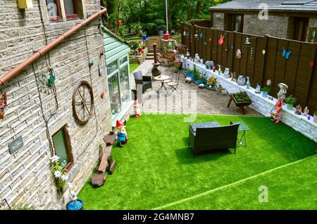 Jardin ornemental à Greenfield, Oldham, partie du Grand Manchester Banque D'Images
