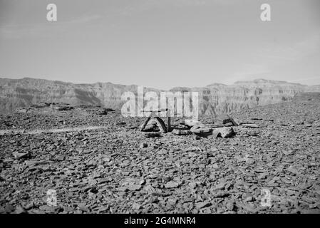 Vue depuis le sommet du mont Timna, le parc Timna, Arava, la vallée du Rift, Israël Banque D'Images