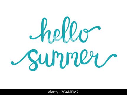 Bonjour été lettrage dessiné à la main, illustration vectorielle Illustration de Vecteur