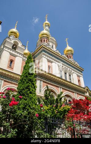 La splendide cathédrale orthodoxe russe Saint-Nicolas est située dans le troisième quartier de Vienne, au cœur du quartier diplomatique de la ville. Banque D'Images